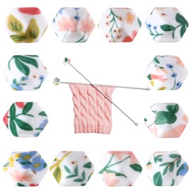 12 Pcs Knitting Needle Stoppers Stitch Stoppers for Knitting Needles, Silicone Knittings Needle Point Protectors Caps Holders Hexagon, Fit Size US 2.5-13 (3mm-9mm) Needles