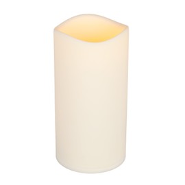 Everlasting Glow LED Indoor/Outdoor Candle, Timer, Bisque, 4.5" x 9"