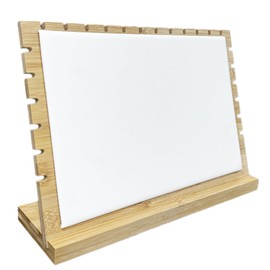 TANG SONG Large size Horizontal Bamboo Leather Soft Mat Multiple Necklace Display Stand Necklace Bracelets Chains Organizer Holder for Home (White)