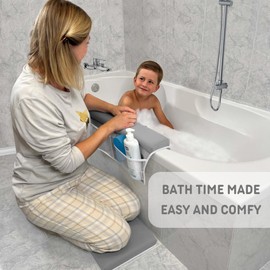 LILEKA Baby Bath Kneeler and Elbow Rest Pad Set - Non-Slip Quick Dry Knee Pad for Bathing Babies and Bath Elbow Rest Pad with Pockets for Baby Bathtime Essentials