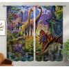 Dinosaur Blackout Curtains for Home Decor,Wild Ancient Predator Fairytales Jungle