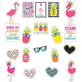 Schoolgirl Style - Simply Stylish Tropical | Motivational Mini Bulletin Board Set, 22 Pieces