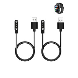 WUNIAK Charging Cable for uaue T60 2025 Smart Watch, Magnetic USB Charging USB Flexible Charger Cord Cable Accessories for uaue T60-New，（2 Pack）