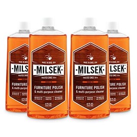 Milsek Furniture Polish and Cleaner with Orange Oil, 12-Ounce, Pack of 4, OR-4