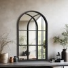 Dewfig Arched Window Wall Mirror, 30"x20" Window Pane Mirrors, Vanity