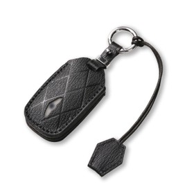 Jayanes Genuine Leather Key Fob Cover Compatible with Genesis G80 GV80 2024 2025 2026, G70 2023 2024 2025, Keyless Fob Case with Keychain & Lanyard for Genesis Key Fob (4+1 Buttons, Black)