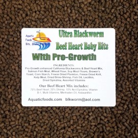 Aquatic Foods Inc. PRO-GROWTH  Enhanced Blackworm / Beef Heart Mix Baby Bits for Discus, Cichlids - 450g - 1-lb