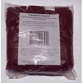 Therapist’s Choice® Premium Flannel Face Rest Covers, for Massage Table Face Cushions, Includes 4 x Fitted Face Rest Cover (Burgundy Face Rest Covers 4pcs)