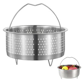 Stainless Steel Steamer, Steamer Basket, Steamer Insert, Strainer Insert for Pots with Handle, Inner Diameter, for Pots, Cooking Pots, Pressure Cooker, Steaming Vegetables Fruits, Eggs (Silver, 18 cm)