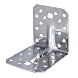 Alberts 335267 Heavy Duty Angle Connector with Beading Stainless Steel 105 x 105 x 90 mm