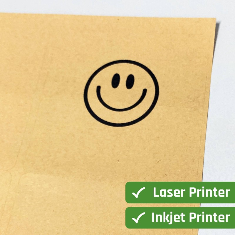 30 Sheets, Kraft Sticker Paper Labels, Laser/Inkjet Printing - Letter