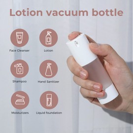 longway longway 1 Oz (30ML) Empty Refillable Airless Pump Bottle,Travel Foundation Containers,Airless Cosmetic Pump Bottle for Hand Sanitizer, Toner,Gel,Hair Oil, Lotion and Face Cream (Pack of 6, Frosted)