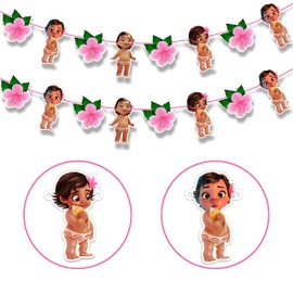 BBY Mna Garland Decoration – Tropical Island Theme Birthday Party Supplies – Colorful Hawaiian Luau Garland for Birthday, Baby Shower, Family Celebration, School Events, and Cartoon Inspired Décor