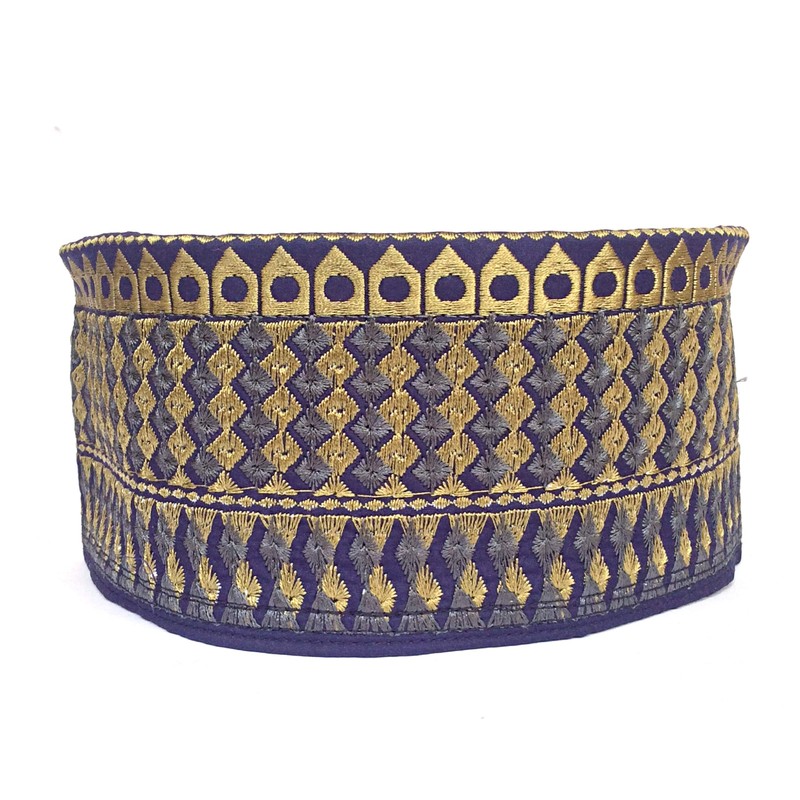 Kufi Men's Unisex Skull Cap Broad Strap Solid Hat with