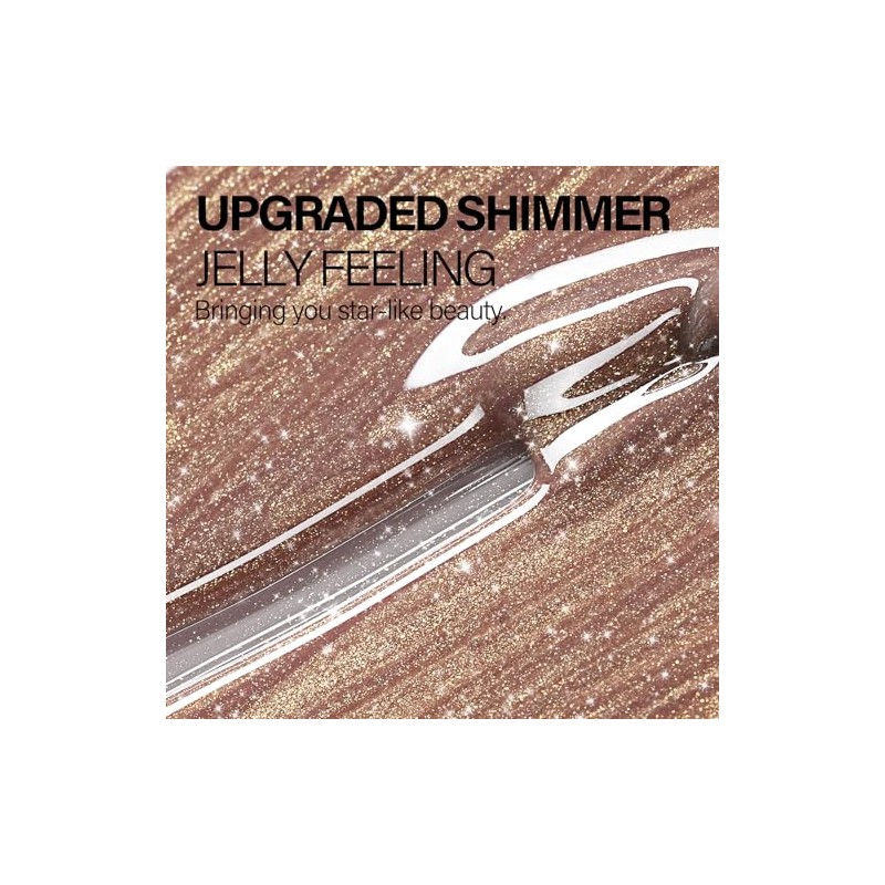 TOMICCA UV Nagellack Gold Glitter Helles Nude, 15ml Glitter Gel-Nagellack,