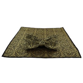 Michelsons of London Gold Lurex Pattern Ready Tied Bow Tie & Pocket Square Set