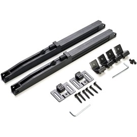 WDB Sliding Door Closer Set, Self-Closing Barn Door, Sliding Door Fittings, Barn Door, Sliding Door Buffer - Black Steel