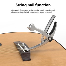 5-in-1 Guitar Capo Acoustic Guitar Capo String Cutter/Pick Holder/Pin Puller Transfer Clip Alloy Guitar Capo for Folk Classical Guitars Ukulele Bass String Instruments Accessories