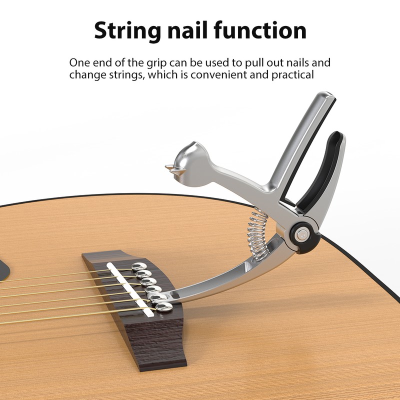 5-in-1 Guitar Capo Acoustic Guitar Capo String Cutter/Pick Holder/Pin Puller