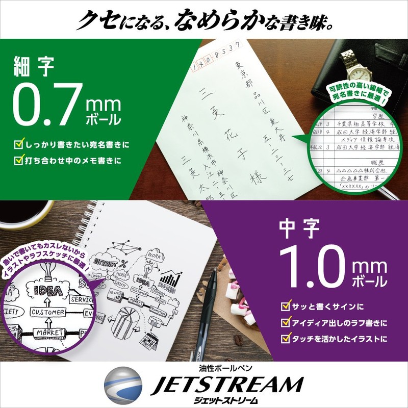 Mitsubishi Pencil, Multi-Functional Pen, Jet Stream, 4 in 1, 0.38