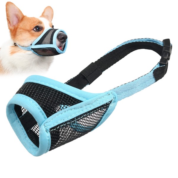 Dog Muzzle, Mesh Muzzle for Small Medium Large Dogs, Soft