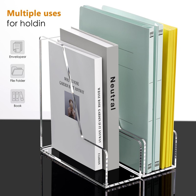 SANRUI 2-Pack Acrylic Magazine File Holder Desk Organizer Magazine Rack,