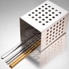 Kitchen Utensil Holder Stainless Steel Square Cutlery Drainer Countertop Utensil