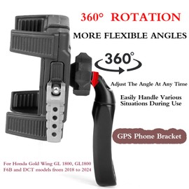 FWXEOZ Motorcycle Mobile Phone GPS Navigation Bracket for Honda Gold Wing GL 1800 GL1800 F6B DCT 2018 2019 2020 2021 2022 2023 2024 Universal Phone GPS Holder with Black Perch Mount