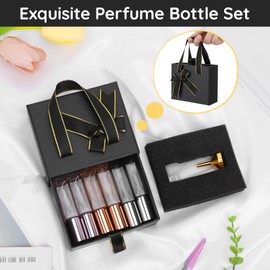 Segbeauty Mini Perfume Refillable Bottle, 6 Pack 10ML Cologne Travel Bottle Set, Empty Glass Perfume Atomizer with Gift Box Portable Travel Size Atomizer Sprayer for Perfume Pocket Perfume Dispenser