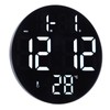 Round Digital Wall Clock 12 24Hr USB Powered Silent Modern