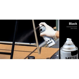 METAL-CLAD Paints For Industry Industrial Enamel, Aerosol Spray Paint - Steel Metal Iron Machinery - Case of 12 (Semi-Gloss Black) 8-S-1722CS