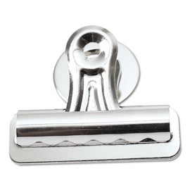 Universal 31261 Bulldog Magnetic Clips, Steel, 1/2-Inch Capacity, 2 1/4-Inch Wide, Nickel-Plated, 12/PK