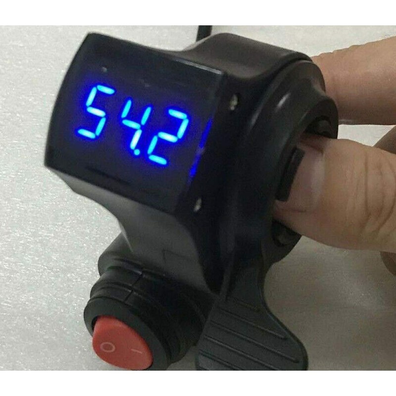 KOOBOOK 1Pcs 12V-72V E-Bike Universal Thumb Throttle LED Display Voltage