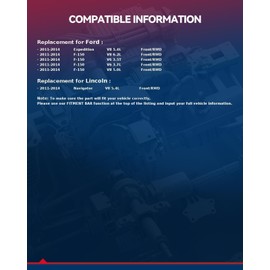 KAX 515143 Front Wheel Bearing hub Assembly Compatible with Ford F-150 2011-2014, Ford Expedition 2011-2014, Lincoln Navigator 2011-2014,2pcs Wheel Bearing 6 Lugs W/ABS