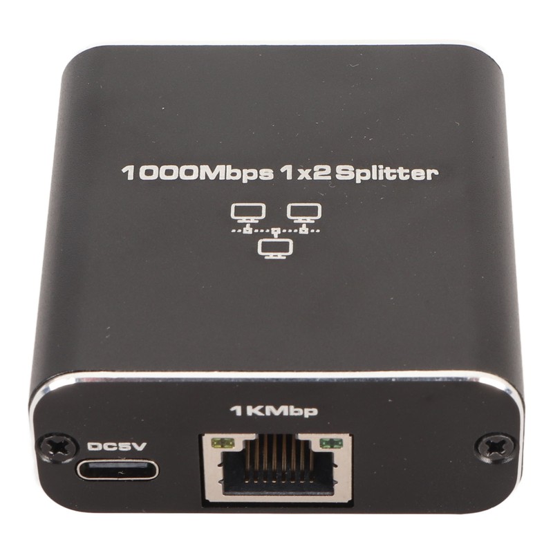 Ethernet Splitter RJ45 Network Port 1 to 2 Port Aluminum