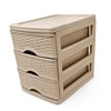 3 Drawers Plastic Desktop Storage Unit with Drawers, Stationary Arts