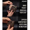 POWR Wallet Men Metal Cardholder Wallet with Coin Compartment. Brown