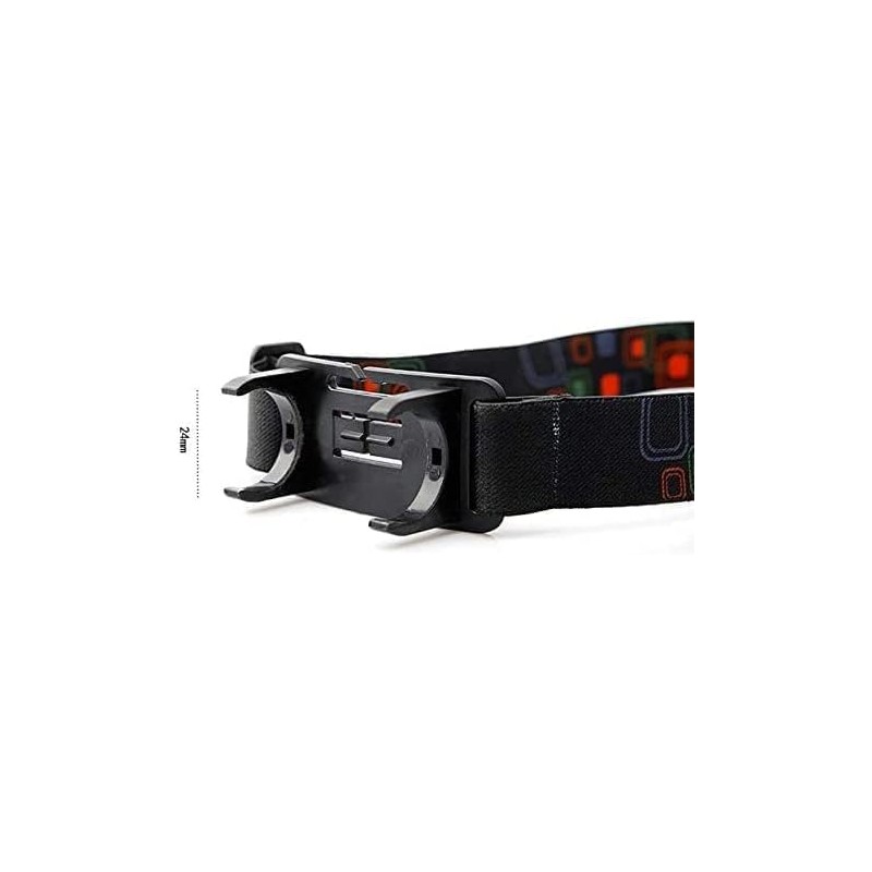 Black Flashlight Clip Buckle Headband Adjustable Head Belt Head Strap