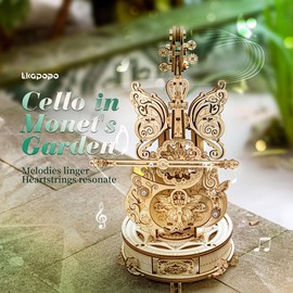 3D Puzzles for Adults 1:5 Scale Cello Model Kit with Base Wooden Music