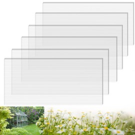 6 Pack Polycarbonate Greenhouse Panels - 4' x 2' x 0.24" Twin-Wall UV Resistant Sheets for Outdoor Garden & Greenhouse Covering, Impact-Resistant, Shatterproof, and Weatherproof for Year-Round Use