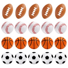 20 PCS Mini Sports Stress Balls, Small Foam Sport Balls, Small Squeeze Stress Relief Ball for Gifts, Goodie Bags Stuffers, Sport, Birthday, Party Supplies ( Baseball, Basketball, Soccer, Football )