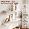 White Floating Shelves, 24 Inch Wood Shelves for Wall Set