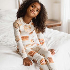 Burt's Bees - Conjunto de Pijama de algodón orgánico de 2 Piezas para bebé, Tostada Francesa, 6 Años
