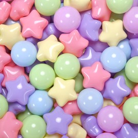 Heopeis Star Ball Pit Balls for Toddlers Ball Pits, 200 Ball Pit Ball Star Shapes for Kids, Boys Girls Bounce House, Play Tent, Baby Pool, Party Decoration(Macaron)