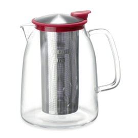 FORLIFE Mist Iced Tea Jug with Basket Infuser, 68-Ounce, Red