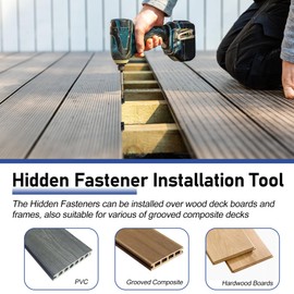 Hidden Fastener for Composite Deck, 400PCS Hidden Deck Fasteners & 20PCS Start Clips, Universal Composite Decking Clips Nylon T Clips Hidden Fasteners with Metal Deck Screws