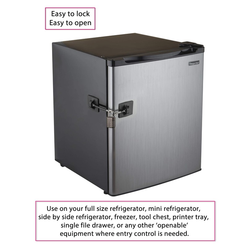 Refrigerator Lock (Black with Black Combination Padlock)