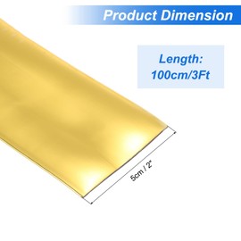 sourcing map Wall Molding Trim, 3Ft x 2 Inch PVC Corner Guards and Caulk Strip Table Edge Door Frame Baseboard for Tile and Wall Edges Gaps Home Decor Gold