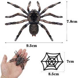 ONEST 14 Pieces Spider Figurines Set Giant Fake Spider Action Models Plastic Animal Tarantula Figures