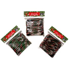 Bastoncito Navideño Verde - Caramelo macizo sabor menta - 20 piezas c/u - 80 g c/u - 3 paquetes